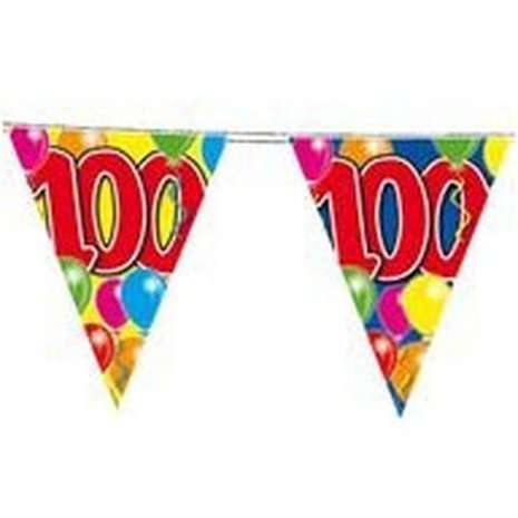 Folat Guirlande de fanions « 100 ans » | 10 mètres