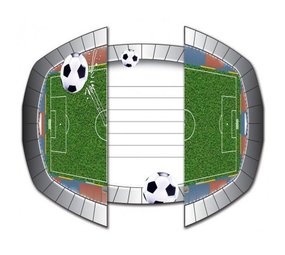 Folat Football Stadium Invitations 17x17cm | 8 pieces