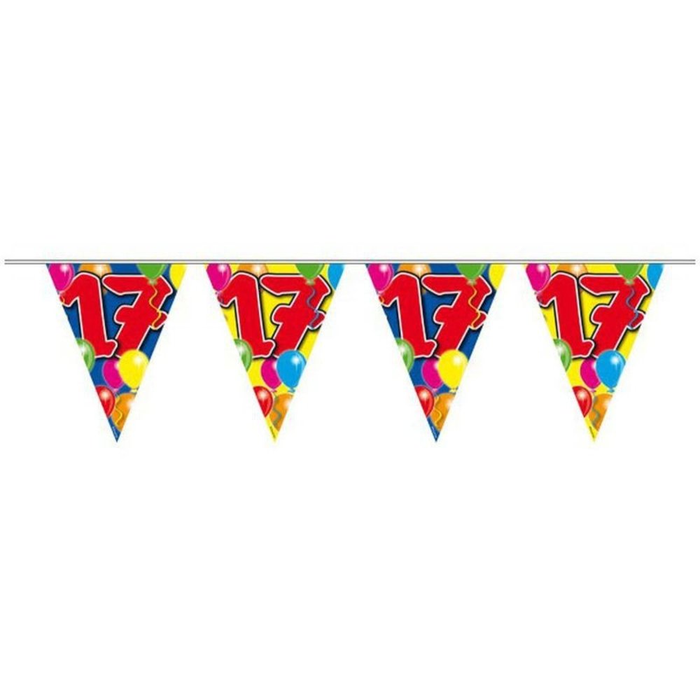 Doppelseitige Wimpelkette zum 17. Geburtstag