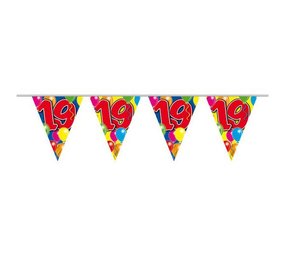Double-sided 19th Birthday Flag Garland Double-sided 19th Birthday Flag Garland