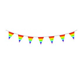Haza - Witbaard Regenboog Vlaggenlijn Slinger 10 meter | per stuk Haza - Witbaard Regenboog Vlaggenlijn Slinger 10 meter | per stuk