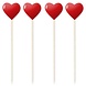 Brochettes en forme de cœur rouge | 50 pièces