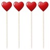Brochettes en forme de cœur rouge | 50 pièces