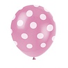 Unique Party Pink Balloons with White Dots 30cm | 6 pieces Unique Party Pink Balloons with White Dots 30cm | 6 pieces