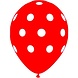 Unique Party Ballons rouges à pois blancs | 6 pièces