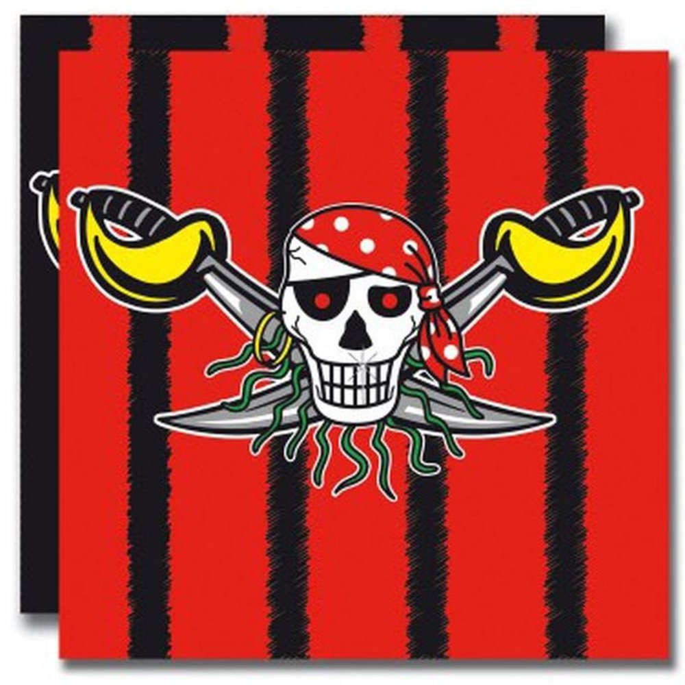 Folat Red Pirate Napkins 33x33cm | 20 pieces