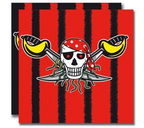 Folat Red Pirate Napkins 33x33cm | 20 pieces