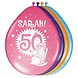 Folat Ballons Sarah 30 cm pour 50e anniversaire | 8 pièces
