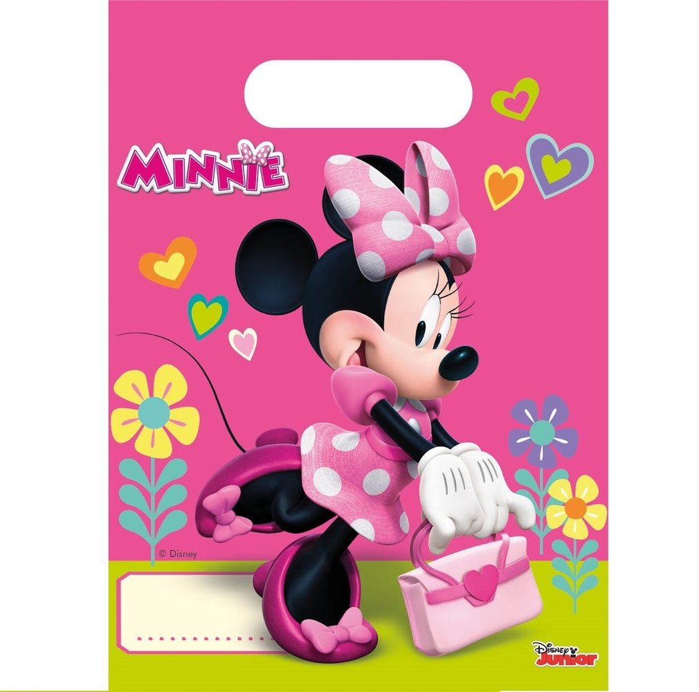 WeFiesta Minnie-Maus-Partytüten, limettenrosa, 6 Stück