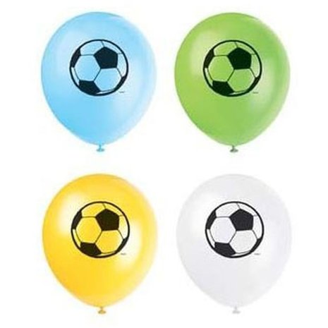 Unique Party Ballons de football colorés 30 cm | 8 pièces