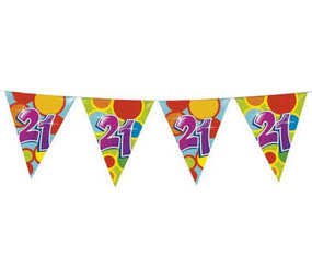 Wimpelkette für die 21. Geburtstagsparty | 6 Meter