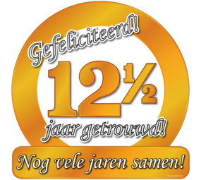 Paper Dreams Deurbord 12,5 jaar Getrouwd 50cm | per stuk Paper Dreams Deurbord 12,5 jaar Getrouwd 50cm | per stuk