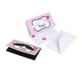 Amscan Invitation Moustache Rose 8 pièces