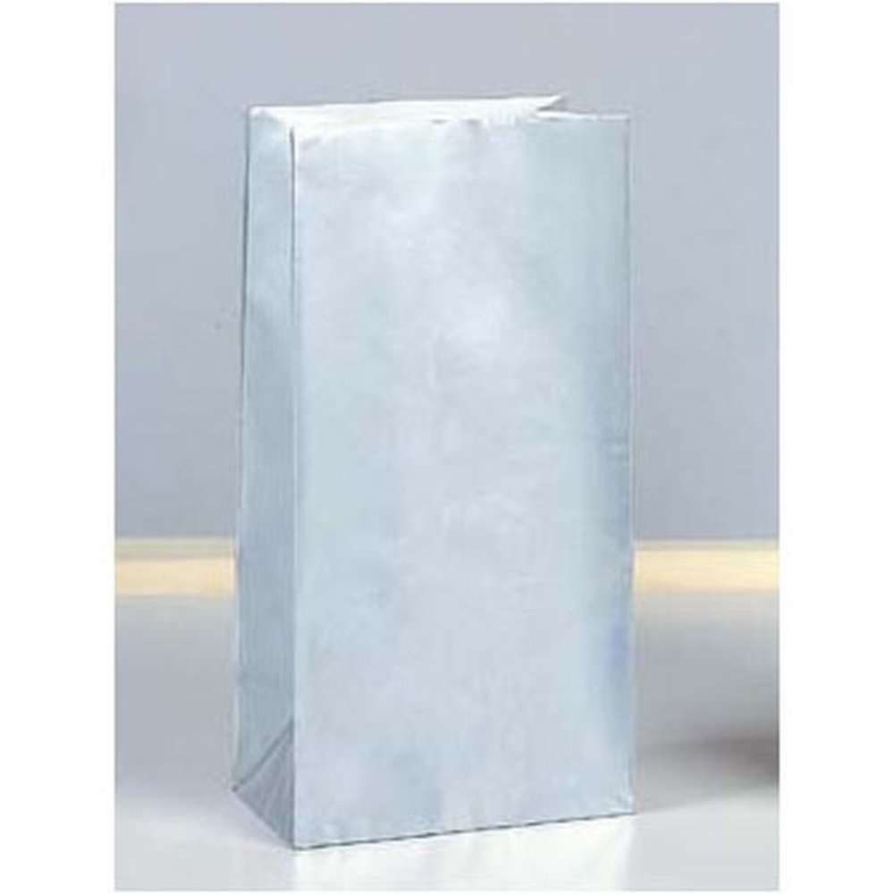 Unique Party Sachets cadeaux argentés 25,4 x 12,7 x 6 cm | 10 pièces