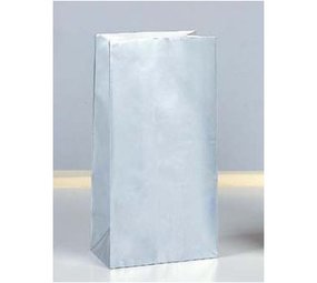 Unique Party Silver Party Bags 25.4x12.7x6cm | 10 pieces
