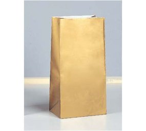 Unique Party Sacs à distribuer dorés 25,4 x 12,7 x 6 cm | 10 pièces