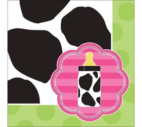 Servetten Cow BabyGirl 33x33cm | 16 stuks Servetten Cow BabyGirl 33x33cm | 16 stuks