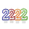 Folat Kerze Nummer 2 gesprenkelt Folat Kerze Nummer 2 gesprenkelt
