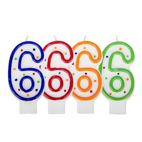 Folat Kaars 6 gespikkeld