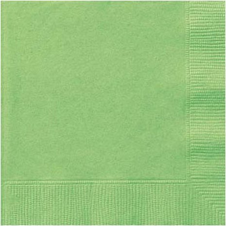 Unique Party Lime Groene Servetten 33x33cm | 20 stuks Unique Party Lime Groene Servetten 33x33cm | 20 stuks