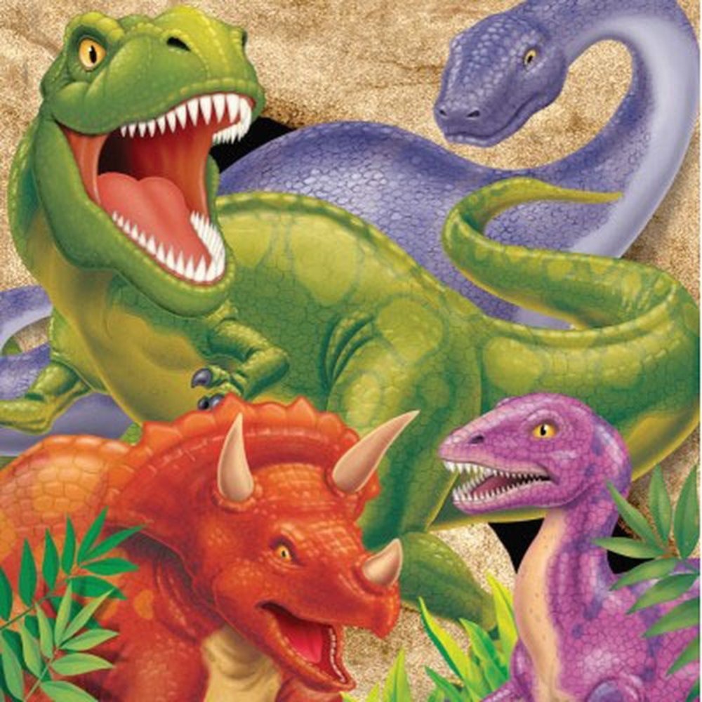 Creative Converting Dino Blast Servetten 33x33cm | 16 stuks Creative Converting Dino Blast Servetten 33x33cm | 16 stuks