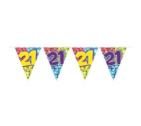 Wimpelkette zum 21. Geburtstag aus Bauklötzen | 6 Meter