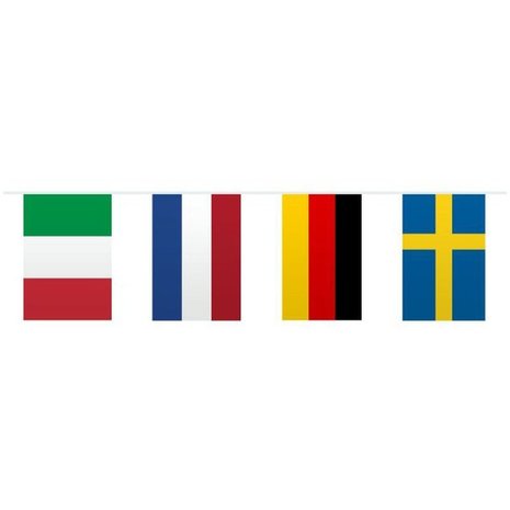 WeFiesta Guirlande de drapeaux carrés d'Europe 10 mètres | à la pièce