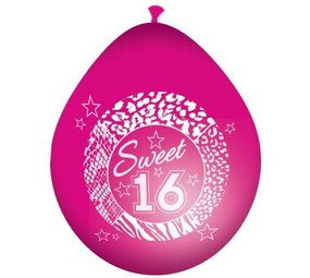Folat Sweet 16 Ballonnen 30cm | 8 stuks Folat Sweet 16 Ballonnen 30cm | 8 stuks