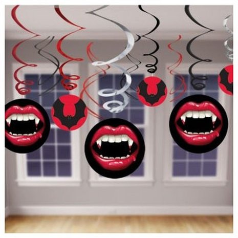 Amscan Decoratie swirl Horror 12-delig