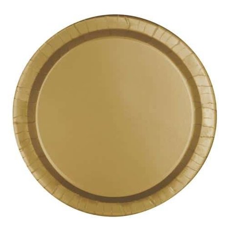 Unique Party Goldteller 23 cm | 8 Stück