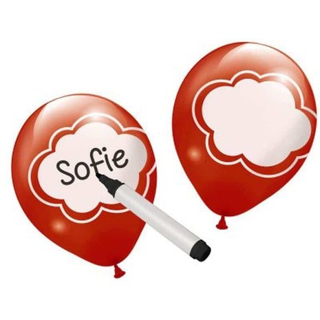 Ballon schrijfbaar gekleurd | 6 stuks Ballon schrijfbaar gekleurd | 6 stuks