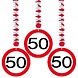 Decoratie spiraal 50 Verkeersbord 3 stuks Decoratie spiraal 50 Verkeersbord 3 stuks