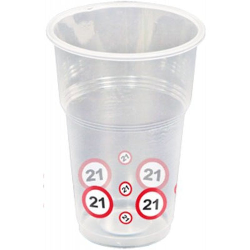 Folat Beker Verkeersbord 21 jaar | 10 stuks Folat Beker Verkeersbord 21 jaar | 10 stuks