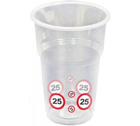 Folat Tasse Panneau de Signalisation 25 ans | 10 pièces