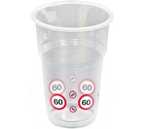 Folat Beker 60 jaar Verkeersbord | 10 stuks Folat Beker 60 jaar Verkeersbord | 10 stuks