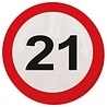 Folat Panneau de signalisation en serviette 21 ans 20 pièces Folat Panneau de signalisation en serviette 21 ans 20 pièces