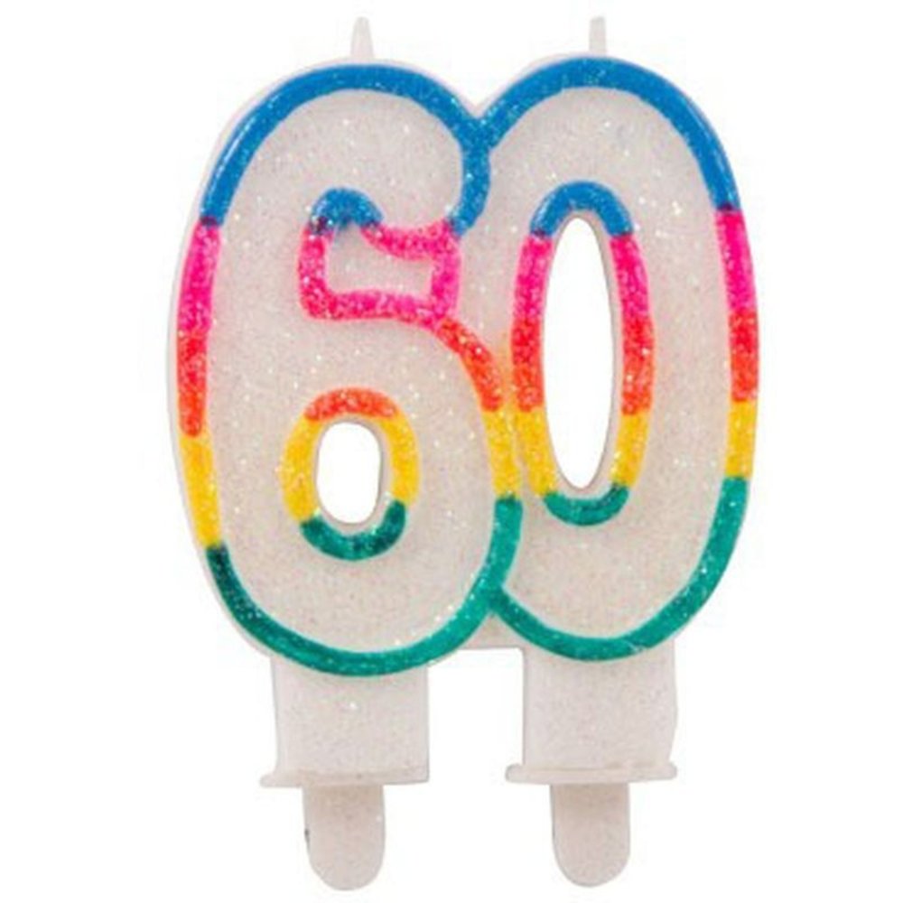 Folat Bougie à paillettes pour un 60e anniversaire