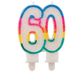 Folat Bougie à paillettes pour un 60e anniversaire