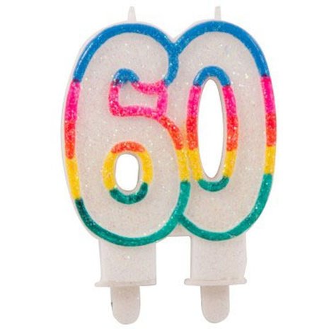 Folat Bougie à paillettes pour un 60e anniversaire