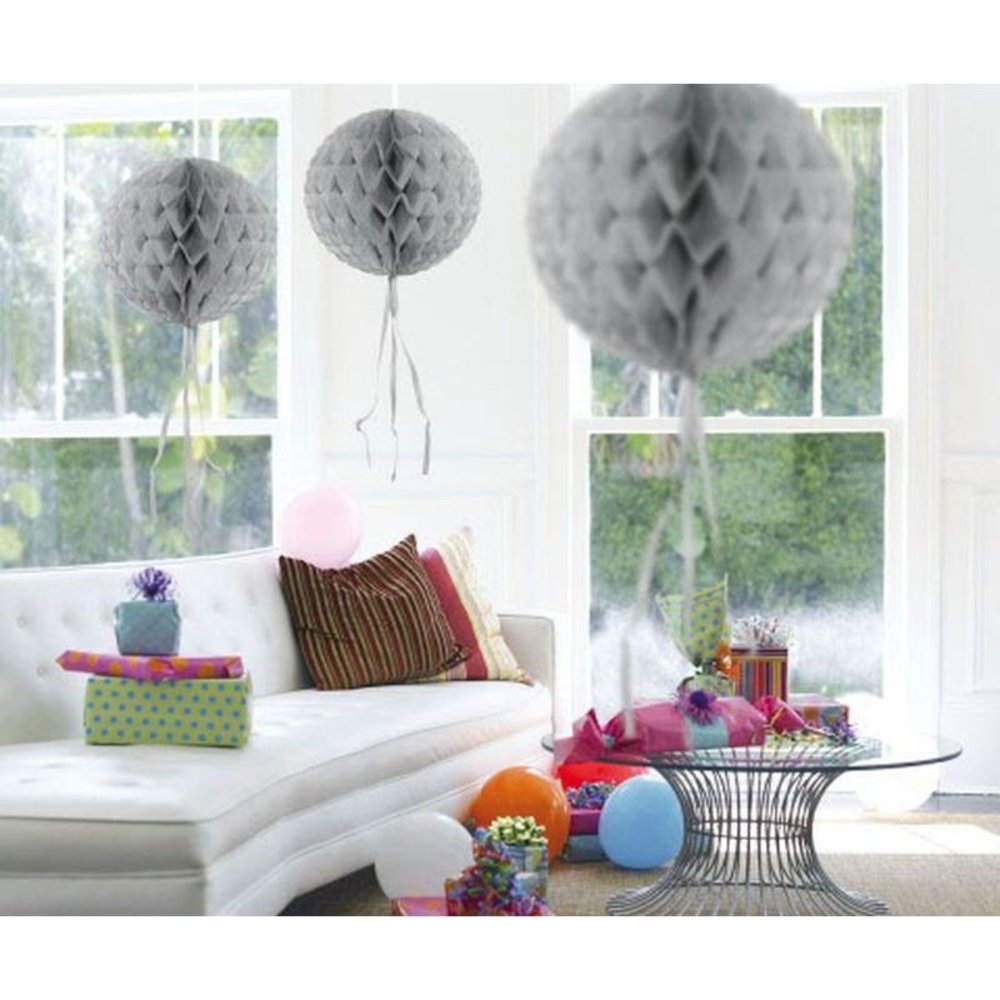 Honeycomb bal zilver 30cm | per stuk Honeycomb bal zilver 30cm | per stuk