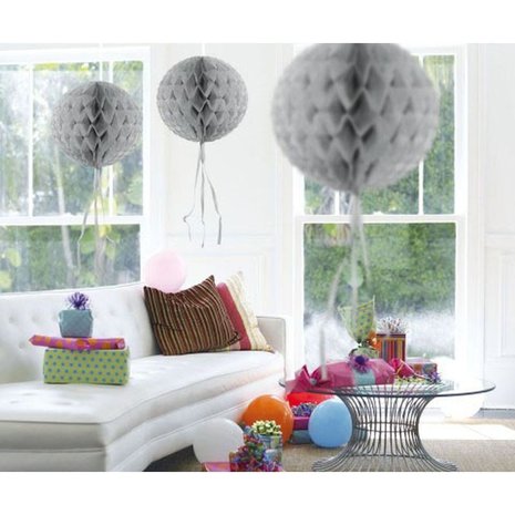 Honeycomb bal zilver 30cm | per stuk Honeycomb bal zilver 30cm | per stuk