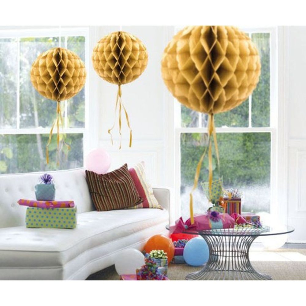 Folat Honeycomb bal goud 30cm | per stuk Folat Honeycomb bal goud 30cm | per stuk