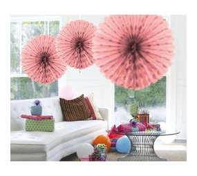 Honeycomb waaier licht roze 45cm | per stuk Honeycomb waaier licht roze 45cm | per stuk