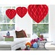 Red honeycomb heart shape | 30cm