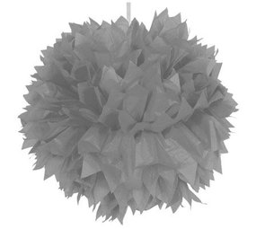 Pompon argenté 30 cm | à l'unité