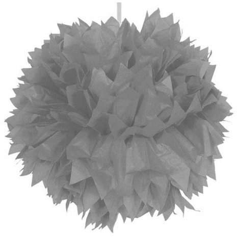 Pompon argenté 30 cm | à l'unité