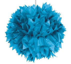 Folat Blauer karibischer Pompon, 30 cm | pro Stück