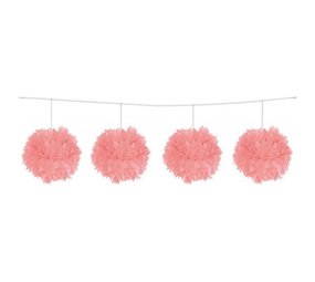 Folat Pompom Slinger Roze 3mtr | per stuk Folat Pompom Slinger Roze 3mtr | per stuk