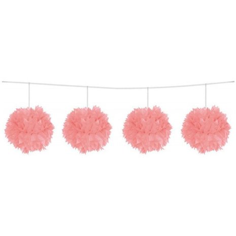 Folat Pompom Slinger Roze 3mtr | per stuk Folat Pompom Slinger Roze 3mtr | per stuk