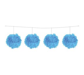 Folat Pompom Garland Light Blue 3 meters | per piece